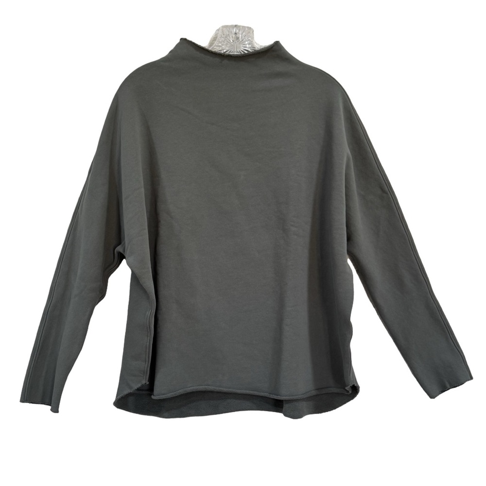 FRANK & EILEEN Effie Funnel Neck Capelet Sweatshirt - Rosemary - Sz - Small